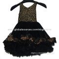 Flower Girl's Dress Black with Gold, Suitable for Stone Wash, with Soft Texture